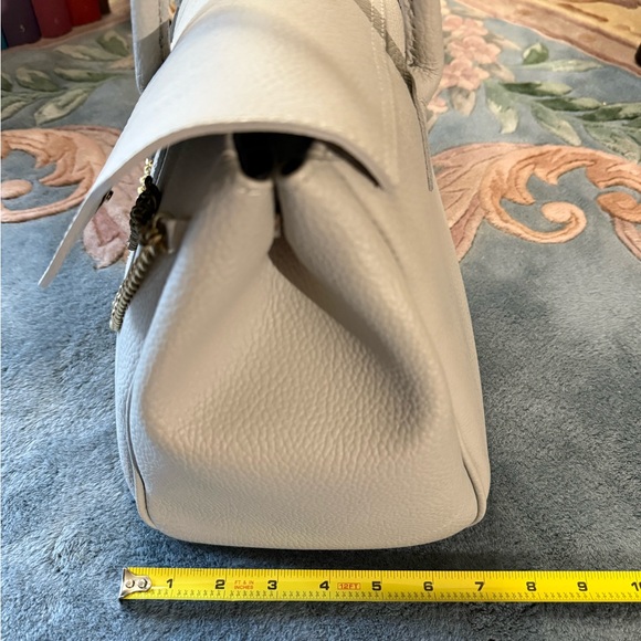 Large Gray Leather Massimo Castelli Tote Shoulder Purse Made in Florence Italy - Picture 12 of 13